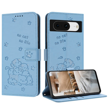 Embossed Kitten Phone Leather Case with Lanyard, For Google Pixel 11 Pro XL, For Google Pixel 11 / 11 Pro, For Google Pixel 10a, For Google Pixel 10 Pro XL, For Google Pixel 10 / 10 Pro, For Google Pixel 9a, For Google Pixel 9 Pro XL                   ...