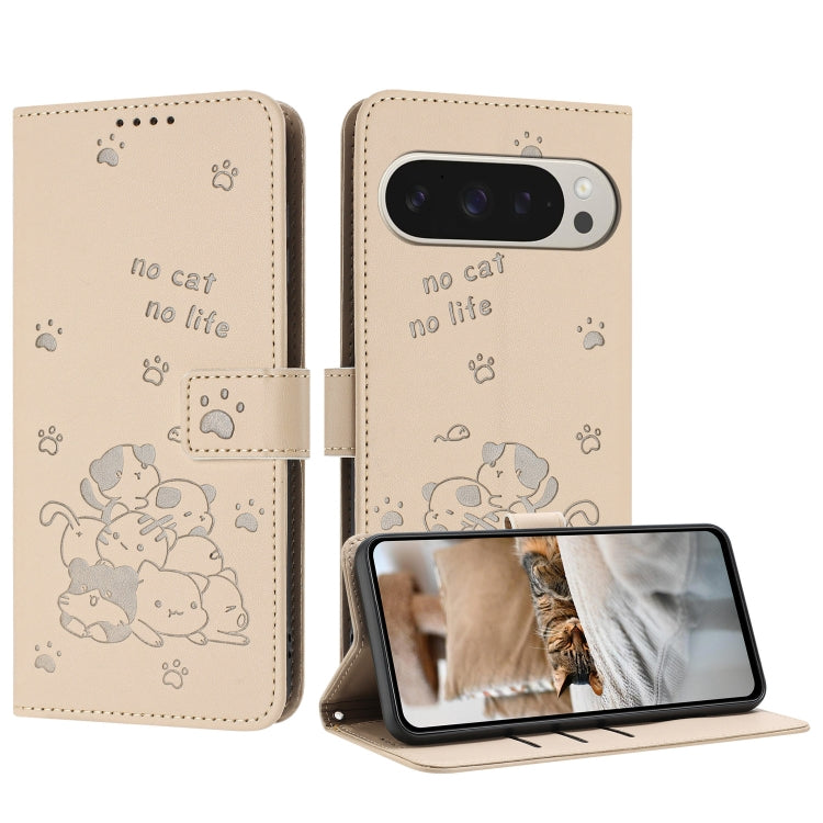 Embossed Kitten Phone Leather Case with Lanyard, For Google Pixel 11 Pro XL, For Google Pixel 11 / 11 Pro, For Google Pixel 10a, For Google Pixel 10 Pro XL, For Google Pixel 10 / 10 Pro, For Google Pixel 9a, For Google Pixel 9 Pro XL                   ...