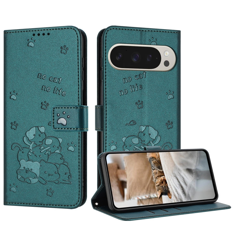 Embossed Kitten Phone Leather Case with Lanyard, For Google Pixel 11 Pro XL, For Google Pixel 11 / 11 Pro, For Google Pixel 10a, For Google Pixel 10 Pro XL, For Google Pixel 10 / 10 Pro, For Google Pixel 9a, For Google Pixel 9 Pro XL                   ...