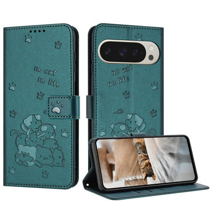 Embossed Kitten Phone Leather Case with Lanyard, For Google Pixel 11 Pro XL, For Google Pixel 11 / 11 Pro, For Google Pixel 10a, For Google Pixel 10 Pro XL, For Google Pixel 10 / 10 Pro, For Google Pixel 9a, For Google Pixel 9 Pro XL                   ...