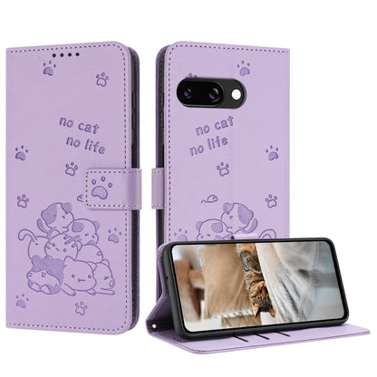 Embossed Kitten Phone Leather Case with Lanyard, For Google Pixel 11 Pro XL, For Google Pixel 11 / 11 Pro, For Google Pixel 10a, For Google Pixel 10 Pro XL, For Google Pixel 10 / 10 Pro, For Google Pixel 9a, For Google Pixel 9 Pro XL                   ...