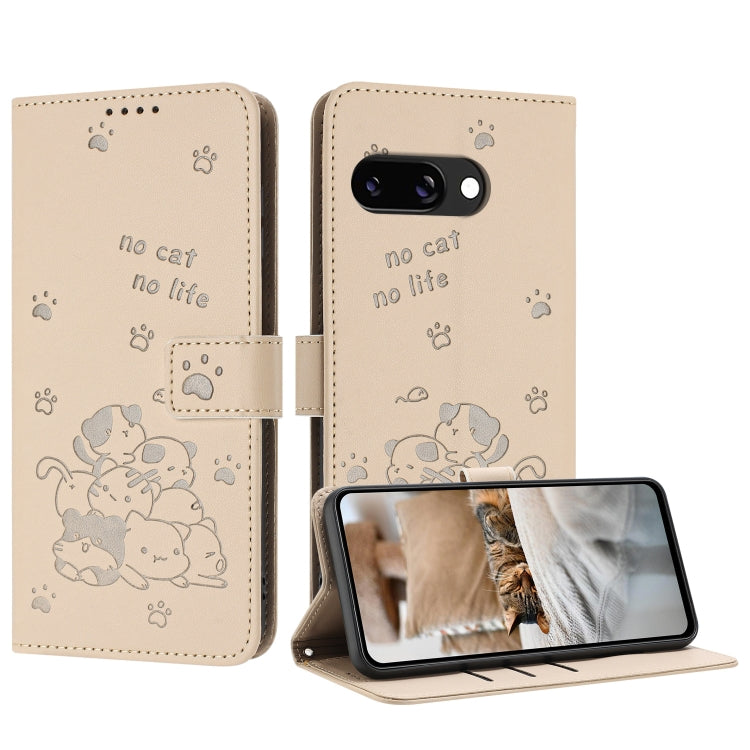 Embossed Kitten Phone Leather Case with Lanyard, For Google Pixel 11 Pro XL, For Google Pixel 11 / 11 Pro, For Google Pixel 10a, For Google Pixel 10 Pro XL, For Google Pixel 10 / 10 Pro, For Google Pixel 9a, For Google Pixel 9 Pro XL                   ...