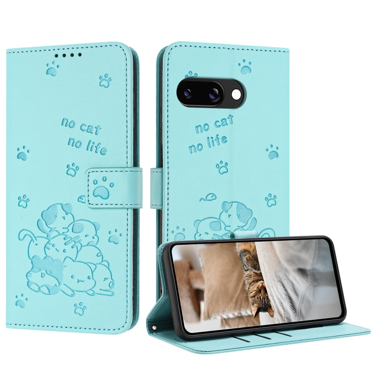 Embossed Kitten Phone Leather Case with Lanyard, For Google Pixel 11 Pro XL, For Google Pixel 11 / 11 Pro, For Google Pixel 10a, For Google Pixel 10 Pro XL, For Google Pixel 10 / 10 Pro, For Google Pixel 9a, For Google Pixel 9 Pro XL                   ...
