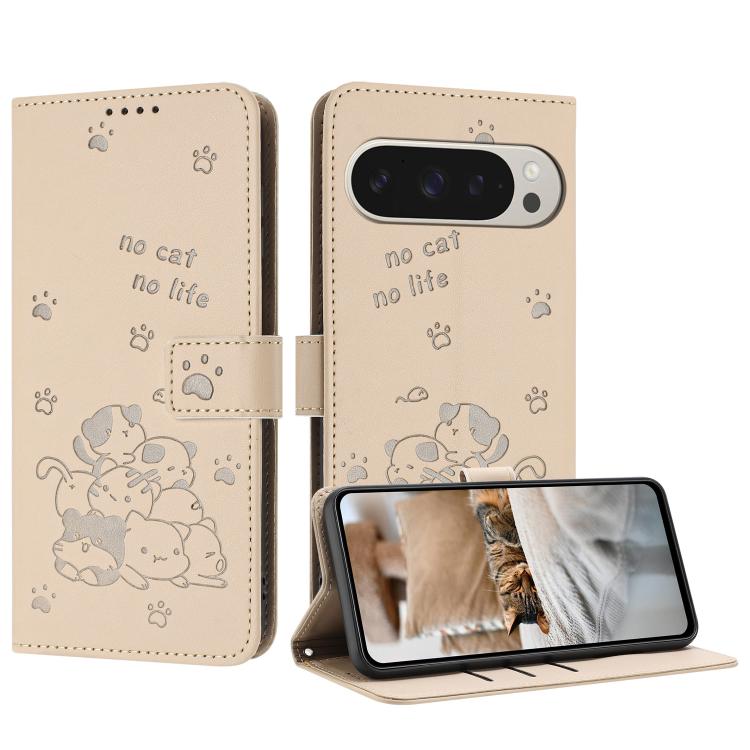 Embossed Kitten Phone Leather Case with Lanyard, For Google Pixel 11 Pro XL, For Google Pixel 11 / 11 Pro, For Google Pixel 10a, For Google Pixel 10 Pro XL, For Google Pixel 10 / 10 Pro, For Google Pixel 9a, For Google Pixel 9 Pro XL                   ...
