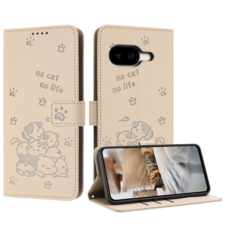 Embossed Kitten Phone Leather Case with Lanyard, For Google Pixel 11 Pro XL, For Google Pixel 11 / 11 Pro, For Google Pixel 10a, For Google Pixel 10 Pro XL, For Google Pixel 10 / 10 Pro, For Google Pixel 9a, For Google Pixel 9 Pro XL                   ...