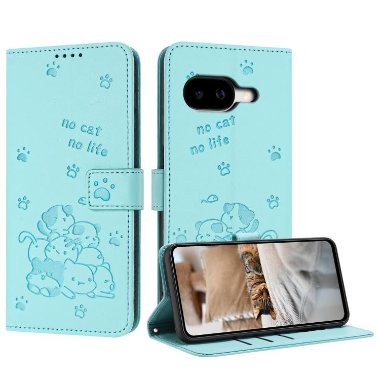 Embossed Kitten Phone Leather Case with Lanyard, For Google Pixel 11 Pro XL, For Google Pixel 11 / 11 Pro, For Google Pixel 10a, For Google Pixel 10 Pro XL, For Google Pixel 10 / 10 Pro, For Google Pixel 9a, For Google Pixel 9 Pro XL                   ...