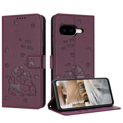 Embossed Kitten Phone Leather Case with Lanyard, For Google Pixel 11 Pro XL, For Google Pixel 11 / 11 Pro, For Google Pixel 10a, For Google Pixel 10 Pro XL, For Google Pixel 10 / 10 Pro, For Google Pixel 9a, For Google Pixel 9 Pro XL                   ...