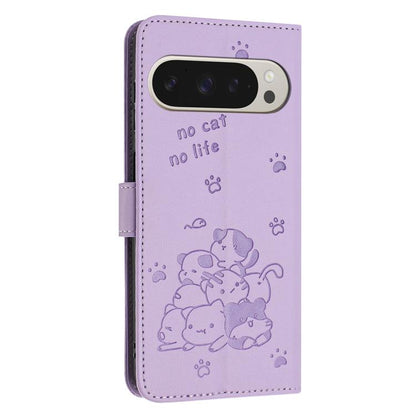 Embossed Kitten Phone Leather Case with Lanyard, For Google Pixel 11 Pro XL, For Google Pixel 11 / 11 Pro, For Google Pixel 10a, For Google Pixel 10 Pro XL, For Google Pixel 10 / 10 Pro, For Google Pixel 9a, For Google Pixel 9 Pro XL                   ...