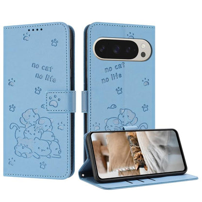 Embossed Kitten Phone Leather Case with Lanyard, For Google Pixel 11 Pro XL, For Google Pixel 11 / 11 Pro, For Google Pixel 10a, For Google Pixel 10 Pro XL, For Google Pixel 10 / 10 Pro, For Google Pixel 9a, For Google Pixel 9 Pro XL                   ...