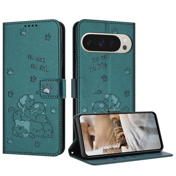 Embossed Kitten Phone Leather Case with Lanyard, For Google Pixel 11 Pro XL, For Google Pixel 11 / 11 Pro, For Google Pixel 10a, For Google Pixel 10 Pro XL, For Google Pixel 10 / 10 Pro, For Google Pixel 9a, For Google Pixel 9 Pro XL                   ...