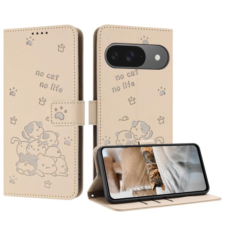 Embossed Kitten Phone Leather Case with Lanyard, For Google Pixel 11 Pro XL, For Google Pixel 11 / 11 Pro, For Google Pixel 10a, For Google Pixel 10 Pro XL, For Google Pixel 10 / 10 Pro, For Google Pixel 9a, For Google Pixel 9 Pro XL                   ...