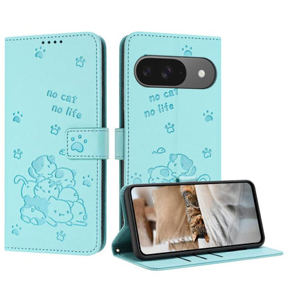 Embossed Kitten Phone Leather Case with Lanyard, For Google Pixel 11 Pro XL, For Google Pixel 11 / 11 Pro, For Google Pixel 10a, For Google Pixel 10 Pro XL, For Google Pixel 10 / 10 Pro, For Google Pixel 9a, For Google Pixel 9 Pro XL                   ...