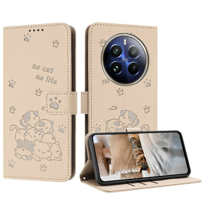 Embossed Kitten Phone Leather Case with Lanyard, For Realme 13 Pro 5G Global, For Realme 12 5G / 12x 5G Global, For Realme 12+ 5G Global / 12 4G, For Realme C67 4G Global, For Realme 12 Pro+ / 12 Pro, For Realme C53 / Narzo N53                         ...