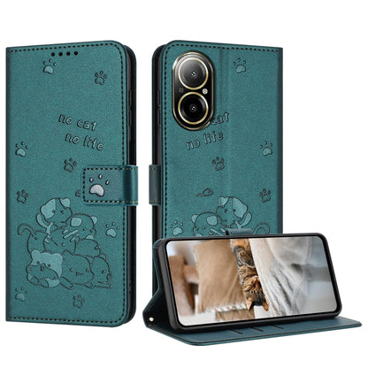 Embossed Kitten Phone Leather Case with Lanyard, For Realme 13 Pro 5G Global, For Realme 12 5G / 12x 5G Global, For Realme 12+ 5G Global / 12 4G, For Realme C67 4G Global, For Realme 12 Pro+ / 12 Pro, For Realme C53 / Narzo N53                         ...