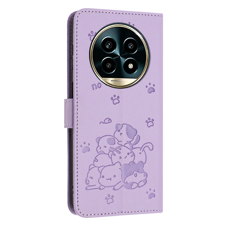 Embossed Kitten Phone Leather Case with Lanyard, For Realme 13 Pro 5G Global, For Realme 12 5G / 12x 5G Global, For Realme 12+ 5G Global / 12 4G, For Realme C67 4G Global, For Realme 12 Pro+ / 12 Pro, For Realme C53 / Narzo N53                         ...