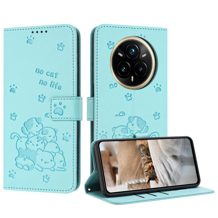 Embossed Kitten Phone Leather Case with Lanyard, For Realme C100 / 100i / 100x 4G, For Realme P4 Power 5G, For Realme 16 5G, For Realme 16 Pro+ 5G, For Realme 16 Pro 5G, For Realme C85 5G / 15x  5G India, For Realme C85 Pro 4G, For Realme 15T 5G       ...
