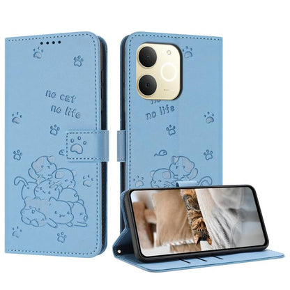 Embossed Kitten Phone Leather Case with Lanyard, For Realme C100 / 100i / 100x 4G, For Realme P4 Power 5G, For Realme 16 5G, For Realme 16 Pro+ 5G, For Realme 16 Pro 5G, For Realme C85 5G / 15x  5G India, For Realme C85 Pro 4G, For Realme 15T 5G       ...