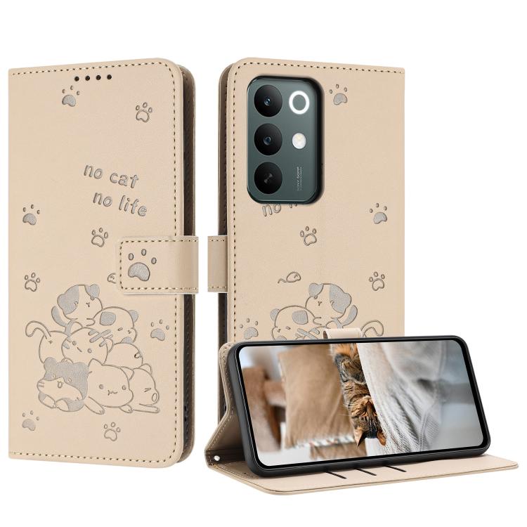 Embossed Kitten Phone Leather Case with Lanyard, For Realme C100 / 100i / 100x 4G, For Realme P4 Power 5G, For Realme 16 5G, For Realme 16 Pro+ 5G, For Realme 16 Pro 5G, For Realme C85 5G / 15x  5G India, For Realme C85 Pro 4G, For Realme 15T 5G       ...