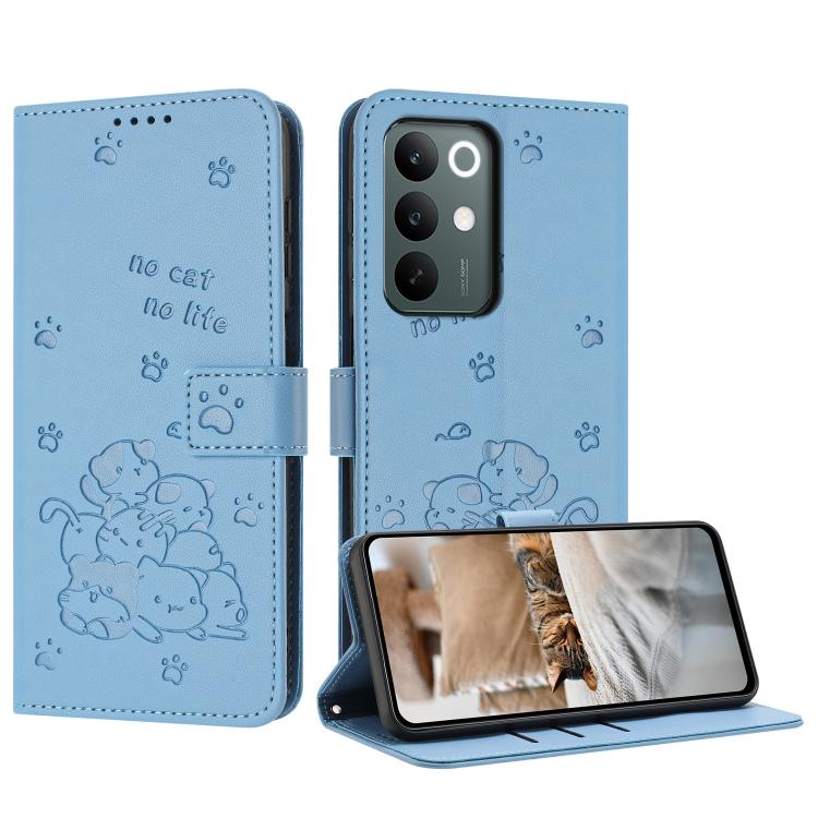 Embossed Kitten Phone Leather Case with Lanyard, For Realme C100 / 100i / 100x 4G, For Realme P4 Power 5G, For Realme 16 5G, For Realme 16 Pro+ 5G, For Realme 16 Pro 5G, For Realme C85 5G / 15x  5G India, For Realme C85 Pro 4G, For Realme 15T 5G       ...