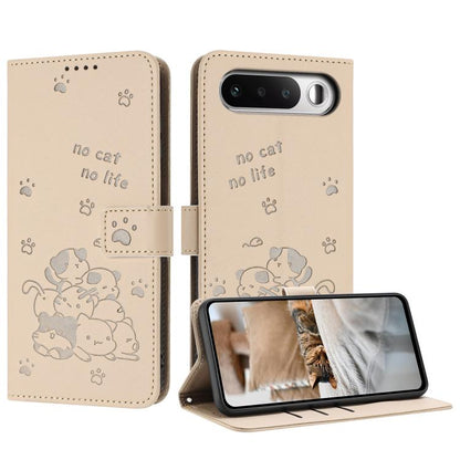 Embossed Kitten Phone Leather Case with Lanyard, For Realme C100 / 100i / 100x 4G, For Realme P4 Power 5G, For Realme 16 5G, For Realme 16 Pro+ 5G, For Realme 16 Pro 5G, For Realme C85 5G / 15x  5G India, For Realme C85 Pro 4G, For Realme 15T 5G       ...