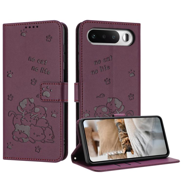 Embossed Kitten Phone Leather Case with Lanyard, For Realme C100 / 100i / 100x 4G, For Realme P4 Power 5G, For Realme 16 5G, For Realme 16 Pro+ 5G, For Realme 16 Pro 5G, For Realme C85 5G / 15x  5G India, For Realme C85 Pro 4G, For Realme 15T 5G       ...