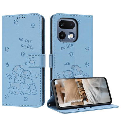 Embossed Kitten Phone Leather Case with Lanyard, For Realme C100 / 100i / 100x 4G, For Realme P4 Power 5G, For Realme 16 5G, For Realme 16 Pro+ 5G, For Realme 16 Pro 5G, For Realme C85 5G / 15x  5G India, For Realme C85 Pro 4G, For Realme 15T 5G       ...