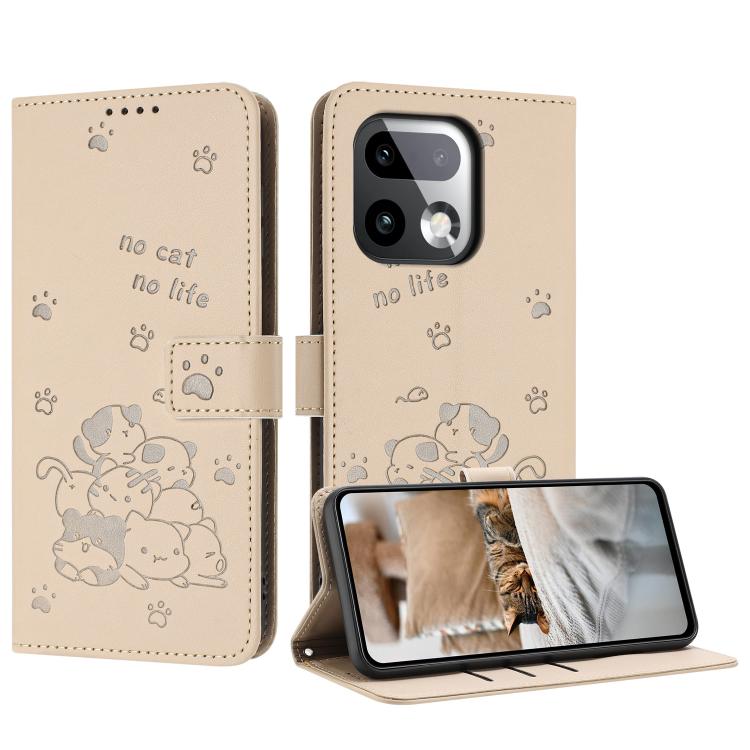 Embossed Kitten Phone Leather Case with Lanyard, For Realme C100 / 100i / 100x 4G, For Realme P4 Power 5G, For Realme 16 5G, For Realme 16 Pro+ 5G, For Realme 16 Pro 5G, For Realme C85 5G / 15x  5G India, For Realme C85 Pro 4G, For Realme 15T 5G       ...