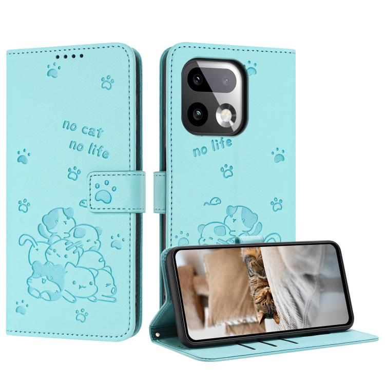 Embossed Kitten Phone Leather Case with Lanyard, For Realme C100 / 100i / 100x 4G, For Realme P4 Power 5G, For Realme 16 5G, For Realme 16 Pro+ 5G, For Realme 16 Pro 5G, For Realme C85 5G / 15x  5G India, For Realme C85 Pro 4G, For Realme 15T 5G       ...