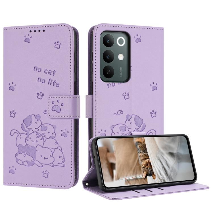 Embossed Kitten Phone Leather Case with Lanyard, For Realme C100 / 100i / 100x 4G, For Realme P4 Power 5G, For Realme 16 5G, For Realme 16 Pro+ 5G, For Realme 16 Pro 5G, For Realme C85 5G / 15x  5G India, For Realme C85 Pro 4G, For Realme 15T 5G       ...