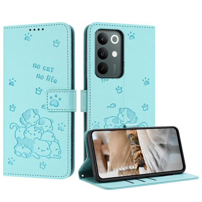 Embossed Kitten Phone Leather Case with Lanyard, For Realme C100 / 100i / 100x 4G, For Realme P4 Power 5G, For Realme 16 5G, For Realme 16 Pro+ 5G, For Realme 16 Pro 5G, For Realme C85 5G / 15x  5G India, For Realme C85 Pro 4G, For Realme 15T 5G       ...