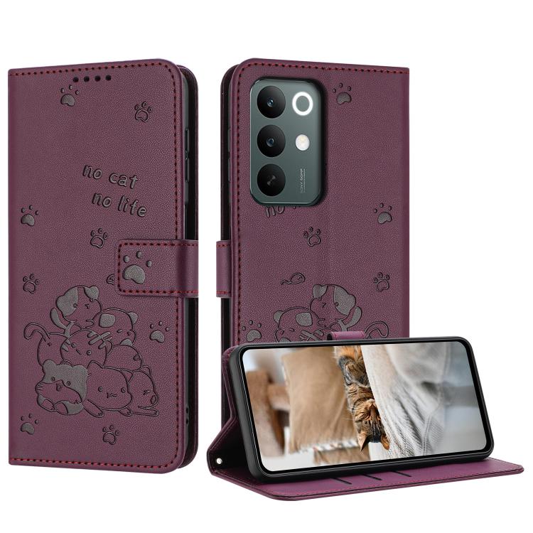 Embossed Kitten Phone Leather Case with Lanyard, For Realme C100 / 100i / 100x 4G, For Realme P4 Power 5G, For Realme 16 5G, For Realme 16 Pro+ 5G, For Realme 16 Pro 5G, For Realme C85 5G / 15x  5G India, For Realme C85 Pro 4G, For Realme 15T 5G       ...
