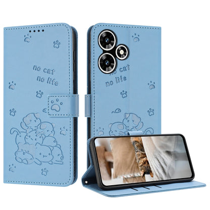 Embossed Kitten Phone Leather Case with Lanyard, For Infinix Smart 9 5G / Hot 50i 5G, For Infinix Hot 50 Pro+ 4G, For Infinix Hot 50 4G, For Infinix Hot 50 5G, For Infinix Zero 40 4G / Zero 40 5G, For Infinix Note 40X 5G, For Infinix Note 40 5G        ...