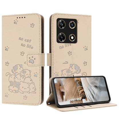 Embossed Kitten Phone Leather Case with Lanyard, For Infinix Smart 9 5G / Hot 50i 5G, For Infinix Hot 50 Pro+ 4G, For Infinix Hot 50 4G, For Infinix Hot 50 5G, For Infinix Zero 40 4G / Zero 40 5G, For Infinix Note 40X 5G, For Infinix Note 40 5G        ...