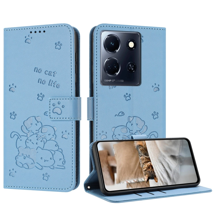 Embossed Kitten Phone Leather Case with Lanyard, For Infinix Smart 9 5G / Hot 50i 5G, For Infinix Hot 50 Pro+ 4G, For Infinix Hot 50 4G, For Infinix Hot 50 5G, For Infinix Zero 40 4G / Zero 40 5G, For Infinix Note 40X 5G, For Infinix Note 40 5G        ...