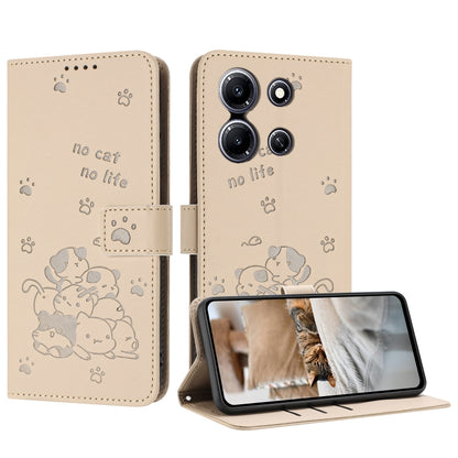 Embossed Kitten Phone Leather Case with Lanyard, For Infinix Smart 9 5G / Hot 50i 5G, For Infinix Hot 50 Pro+ 4G, For Infinix Hot 50 4G, For Infinix Hot 50 5G, For Infinix Zero 40 4G / Zero 40 5G, For Infinix Note 40X 5G, For Infinix Note 40 5G        ...