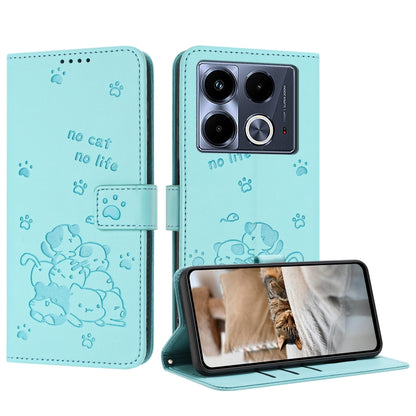 Embossed Kitten Phone Leather Case with Lanyard, For Infinix Smart 9 5G / Hot 50i 5G, For Infinix Hot 50 Pro+ 4G, For Infinix Hot 50 4G, For Infinix Hot 50 5G, For Infinix Zero 40 4G / Zero 40 5G, For Infinix Note 40X 5G, For Infinix Note 40 5G        ...