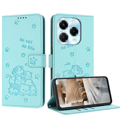 Embossed Kitten Phone Leather Case with Lanyard, For Infinix Smart 9 5G / Hot 50i 5G, For Infinix Hot 50 Pro+ 4G, For Infinix Hot 50 4G, For Infinix Hot 50 5G, For Infinix Zero 40 4G / Zero 40 5G, For Infinix Note 40X 5G, For Infinix Note 40 5G        ...