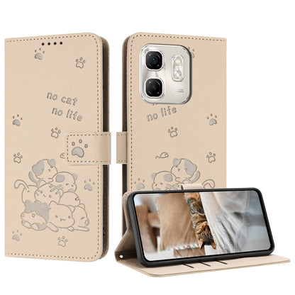 Embossed Kitten Phone Leather Case with Lanyard, For Infinix Smart 9 5G / Hot 50i 5G, For Infinix Hot 50 Pro+ 4G, For Infinix Hot 50 4G, For Infinix Hot 50 5G, For Infinix Zero 40 4G / Zero 40 5G, For Infinix Note 40X 5G, For Infinix Note 40 5G        ...