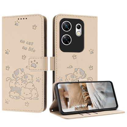 Embossed Kitten Phone Leather Case with Lanyard, For Infinix Smart 9 5G / Hot 50i 5G, For Infinix Hot 50 Pro+ 4G, For Infinix Hot 50 4G, For Infinix Hot 50 5G, For Infinix Zero 40 4G / Zero 40 5G, For Infinix Note 40X 5G, For Infinix Note 40 5G        ...