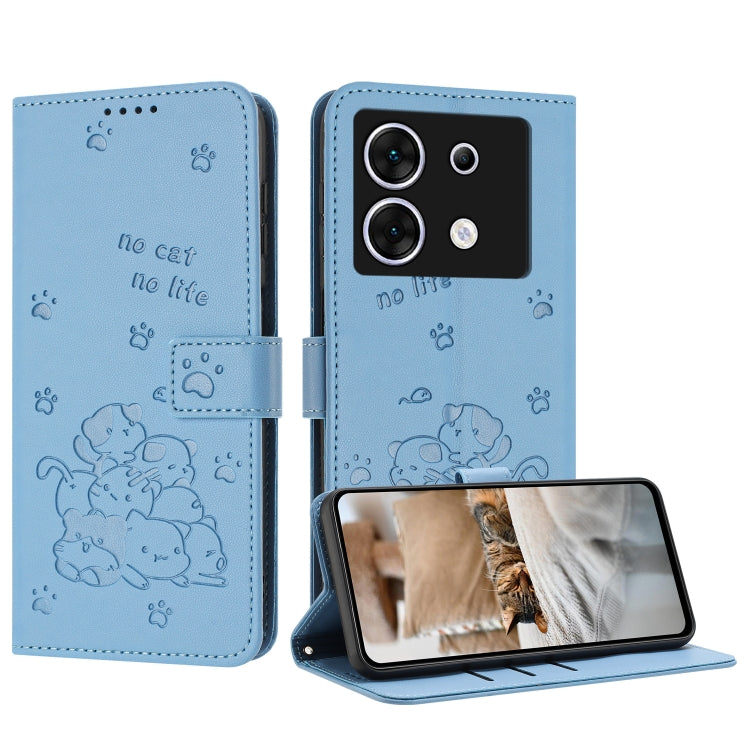 Embossed Kitten Phone Leather Case with Lanyard, For Infinix Smart 9 5G / Hot 50i 5G, For Infinix Hot 50 Pro+ 4G, For Infinix Hot 50 4G, For Infinix Hot 50 5G, For Infinix Zero 40 4G / Zero 40 5G, For Infinix Note 40X 5G, For Infinix Note 40 5G        ...