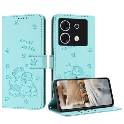 Embossed Kitten Phone Leather Case with Lanyard, For Infinix Smart 9 5G / Hot 50i 5G, For Infinix Hot 50 Pro+ 4G, For Infinix Hot 50 4G, For Infinix Hot 50 5G, For Infinix Zero 40 4G / Zero 40 5G, For Infinix Note 40X 5G, For Infinix Note 40 5G        ...