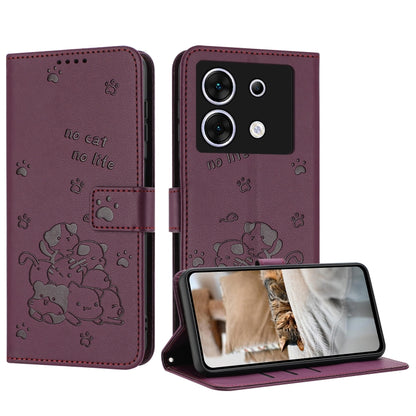 Embossed Kitten Phone Leather Case with Lanyard, For Infinix Smart 9 5G / Hot 50i 5G, For Infinix Hot 50 Pro+ 4G, For Infinix Hot 50 4G, For Infinix Hot 50 5G, For Infinix Zero 40 4G / Zero 40 5G, For Infinix Note 40X 5G, For Infinix Note 40 5G        ...
