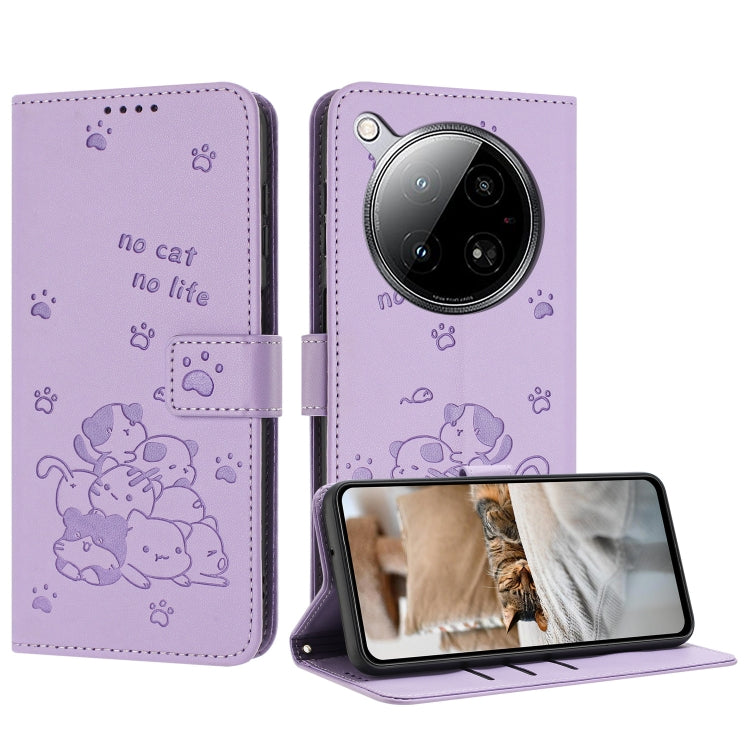 Embossed Kitten Phone Leather Case with Lanyard, For Infinix Smart 9 5G / Hot 50i 5G, For Infinix Hot 50 Pro+ 4G, For Infinix Hot 50 4G, For Infinix Hot 50 5G, For Infinix Zero 40 4G / Zero 40 5G, For Infinix Note 40X 5G, For Infinix Note 40 5G        ...
