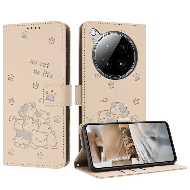 Embossed Kitten Phone Leather Case with Lanyard, For Infinix Smart 9 5G / Hot 50i 5G, For Infinix Hot 50 Pro+ 4G, For Infinix Hot 50 4G, For Infinix Hot 50 5G, For Infinix Zero 40 4G / Zero 40 5G, For Infinix Note 40X 5G, For Infinix Note 40 5G        ...