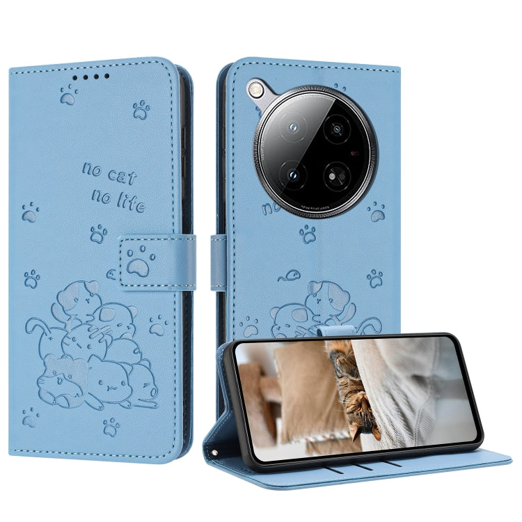 Embossed Kitten Phone Leather Case with Lanyard, For Infinix Smart 9 5G / Hot 50i 5G, For Infinix Hot 50 Pro+ 4G, For Infinix Hot 50 4G, For Infinix Hot 50 5G, For Infinix Zero 40 4G / Zero 40 5G, For Infinix Note 40X 5G, For Infinix Note 40 5G        ...