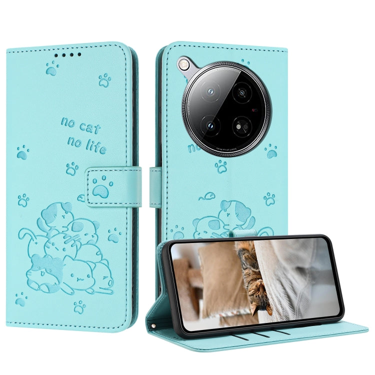 Embossed Kitten Phone Leather Case with Lanyard, For Infinix Smart 9 5G / Hot 50i 5G, For Infinix Hot 50 Pro+ 4G, For Infinix Hot 50 4G, For Infinix Hot 50 5G, For Infinix Zero 40 4G / Zero 40 5G, For Infinix Note 40X 5G, For Infinix Note 40 5G        ...