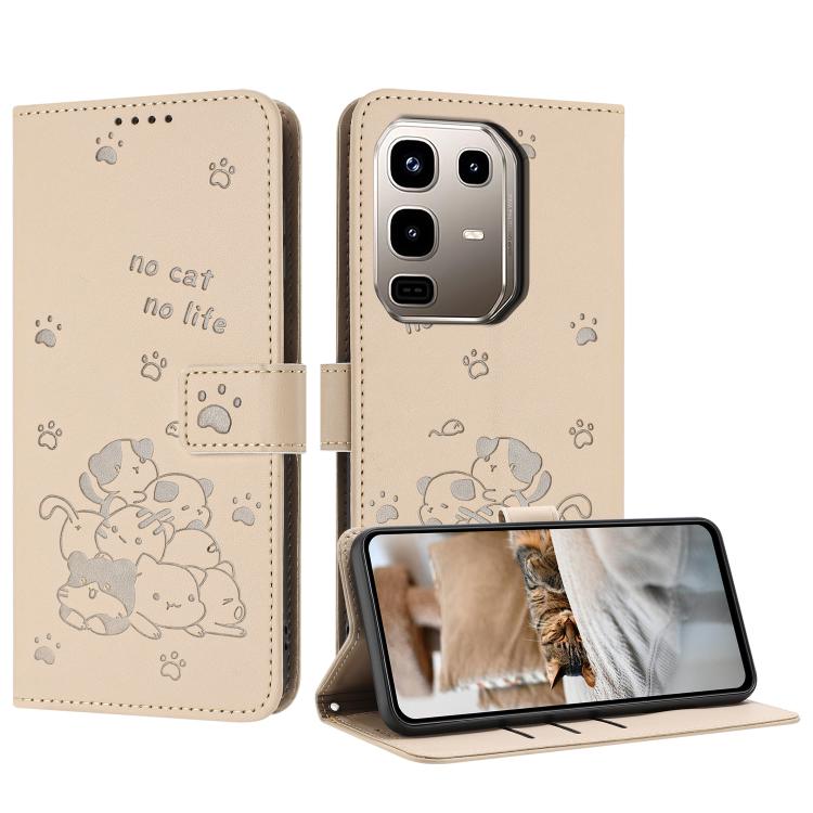 Embossed Kitten Phone Leather Case with Lanyard, For Infinix GT 50 Pro 5G, For Infinix Hot 70 5G, For Infinix Note Edge 5G, For Infinix Smart 20 4G, For Infinix Note 60 / 60 Pro 5G, For Infinix Hot 60 4G / Hot 60i 4G, For Infinix Hot 60 Pro+ 4G        ...