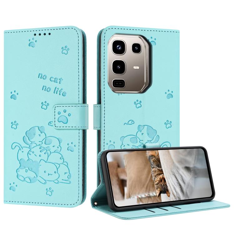 Embossed Kitten Phone Leather Case with Lanyard, For Infinix GT 50 Pro 5G, For Infinix Hot 70 5G, For Infinix Note Edge 5G, For Infinix Smart 20 4G, For Infinix Note 60 / 60 Pro 5G, For Infinix Hot 60 4G / Hot 60i 4G, For Infinix Hot 60 Pro+ 4G        ...