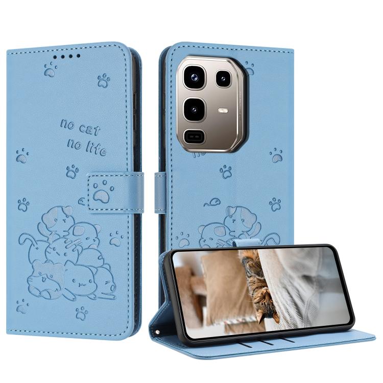 Embossed Kitten Phone Leather Case with Lanyard, For Infinix GT 50 Pro 5G, For Infinix Hot 70 5G, For Infinix Note Edge 5G, For Infinix Smart 20 4G, For Infinix Note 60 / 60 Pro 5G, For Infinix Hot 60 4G / Hot 60i 4G, For Infinix Hot 60 Pro+ 4G        ...