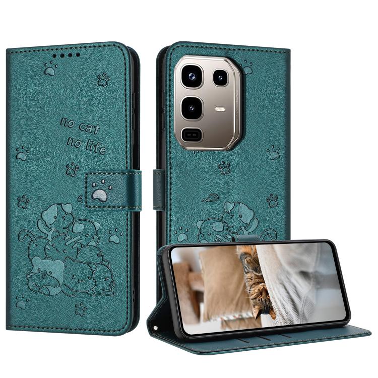 Embossed Kitten Phone Leather Case with Lanyard, For Infinix GT 50 Pro 5G, For Infinix Hot 70 5G, For Infinix Note Edge 5G, For Infinix Smart 20 4G, For Infinix Note 60 / 60 Pro 5G, For Infinix Hot 60 4G / Hot 60i 4G, For Infinix Hot 60 Pro+ 4G        ...